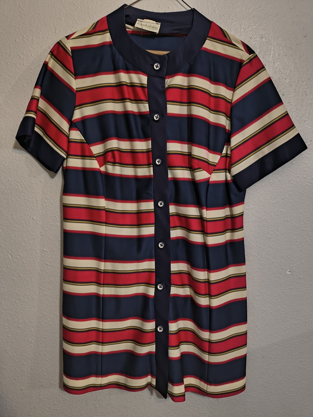 Vintage 1960s/70s Berkshire B-Tween Striped Mod Shift Tunic Dress Size M